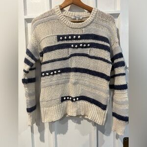 Madewell Cream and Navy Striped Sweater